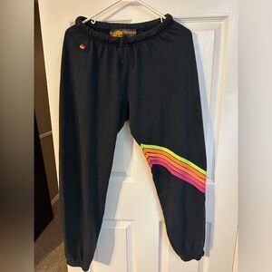 Neon 5 strip Aviator Nation Sweatpants 
Size: Large great condition